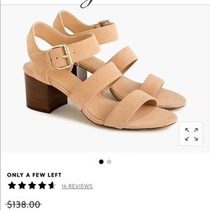 J. Crew Three strap suede sandal size 6